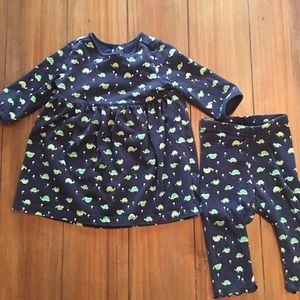 Gymboree 6-12m Turtle Baby Outfit, Dress and pants